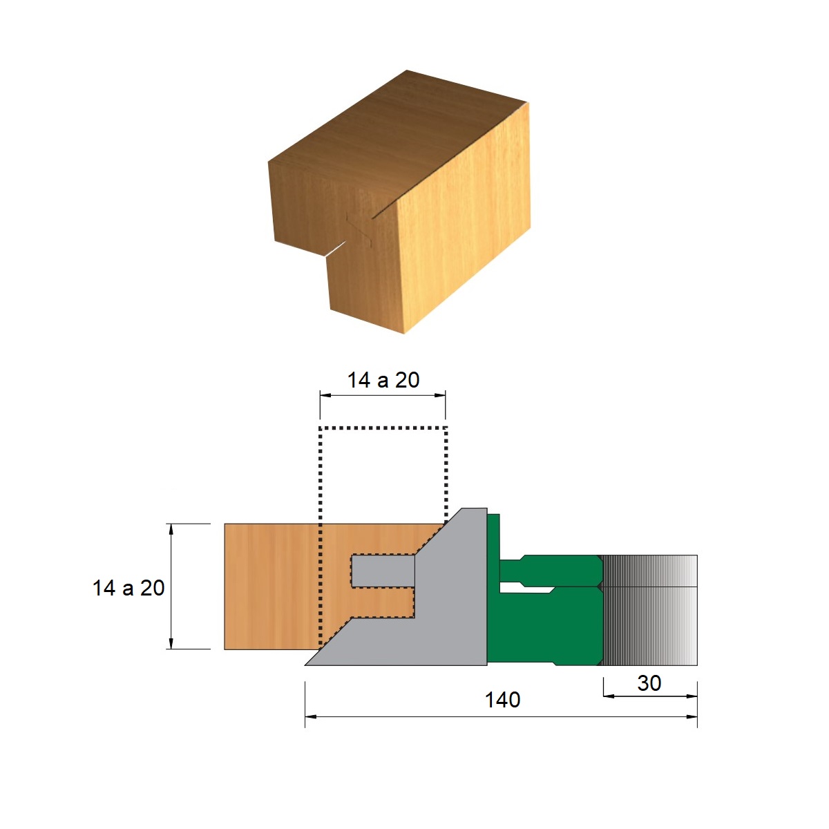 Fresa para Rejunte Ø140 x 14/20 x 30 – 4 Dentes - Cód. 1782.03